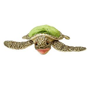 Sea Turtle Plush Turtle Tracks Green Stuffed Animal Toy 14 Inch Belly Pocket